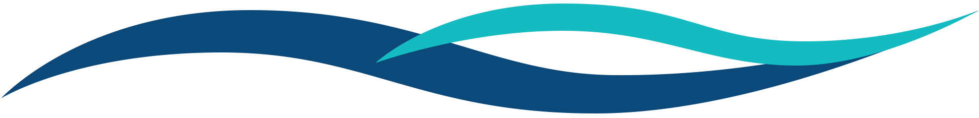 Minimalist graphic showing overlapping blue and teal wave shapes on a white background – Darby Creek Veterinary Clinic